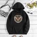 Men's Clothing sweatshirt moon bee print hooded back collar plus velvet sweatshirt_desvips.com