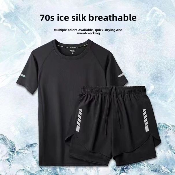 New Men's Swimwear Set Surfing Sun Protection Hot Spring Swimming Boxer Casual Sports Anti-Exposure Three-Quarter Shorts_desvips.com