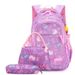 Student school bag three-piece set fashion printed backpack cute large capacity backpack_desvips.com