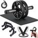 AB Wheel Six Elbows Silent Abdominal Wheel Combination Set Fitness 7 Piece Set Push Up Wrist Gripper Set_desvips.com