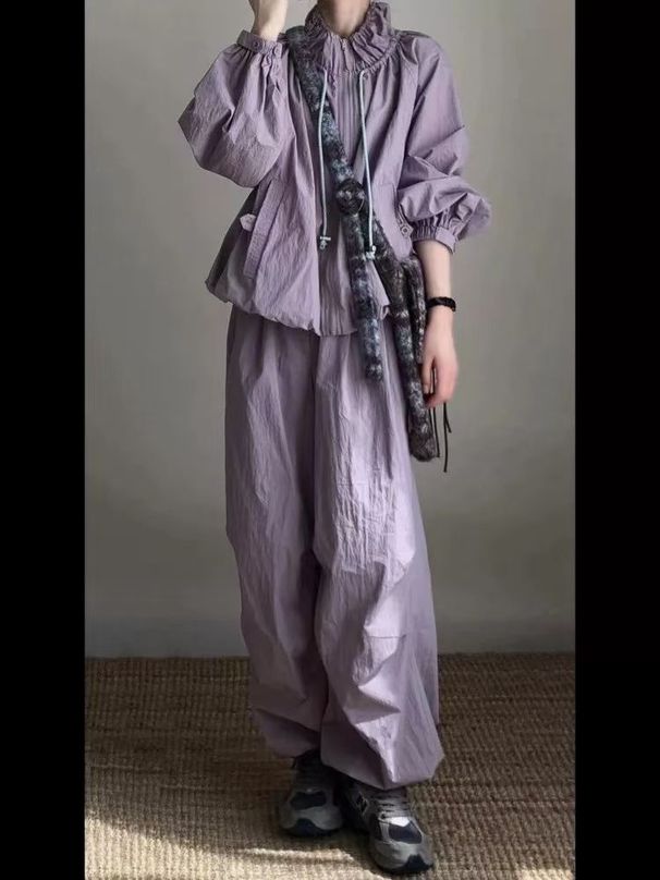 Salt Style High-End Sports Suit For Women, Summer Loose Fashion Streetwear Jacket And Pants, Casual Two-Piece Set_desvips.com