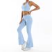 Scrunch Suit Women's Yoga Set Gym Wear Sexy Sports Bras And Flared Leggings Sets Fitness Outfits Female Workout Clothes_desvips.com