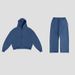 Autumn Winter New Style Personality Street Trend Casual Solid Color Zipper Hoodie Pants Fashion European Size Set_desvips.com