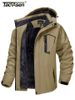 TACVASEN Fleece Lining Mountain Mens Hiking Jackets Outdoor Removable Hooded Coats Ski Snowboard Parka Winter Outwear_desvips.com