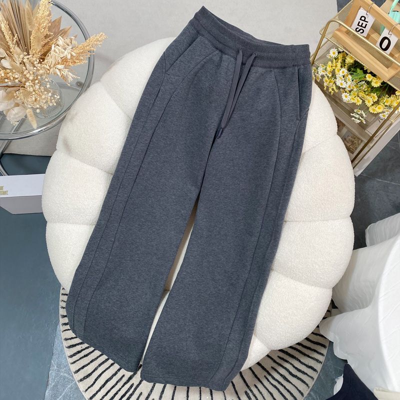 Women's Fleece Yoga Pants High Waist Wide Leg Scuba Lounge Pants With Drawstring For Winter Comfort_desvips.com