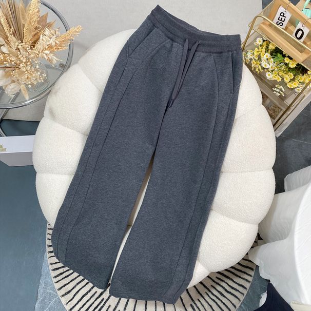 Women's Fleece Yoga Pants High Waist Wide Leg Scuba Lounge Pants With Drawstring For Winter Comfort_desvips.com