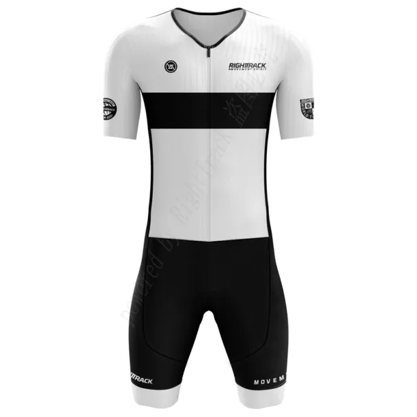New MEN'S Triathlon Trisuit World Championship Short Sleeve Colorful Skinsuit RIGHTTRACK Swimming Cycling Running Appare_desvips.com
