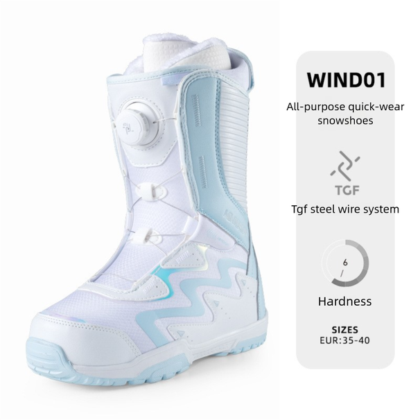 WS BOA Buckle Automatic Quick Wear Steel Snow Snowboarding Shoes_desvips.com