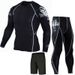 Men's Sports Fitness Clothing Sweat-wicking Running Marathon Tight-fitting Quick-drying High Elastic Two Three_desvips.com