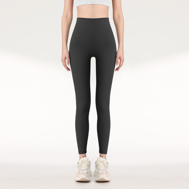 Jin Double-Sided Bare Sensation High-Waist Hip-Lifting Leggings Running Fitness Quick-Dry Sports Tight Yoga Pants_desvips.com