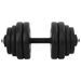 Black Ergonomic Dumbbell Set - Total Weight 30 Kg - Non-Slip Plastic-Coated Bars - Quiet And Durable - Easy Identification With Embossed Weight_desvips.com