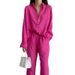 Temperament Lapel Long-sleeved Shirt Lace-up Pants Fashion Casual Suit_desvips.com