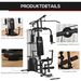 Kraftstation Fitnessstation Fitnessgerät Multifunktion Krafttraining Multistation Trainingsstation Mit Latzug Butterflystange 45kg Gewichten Seil, Fitnessgeräte Für Zuhause Schwarz_desvips.com