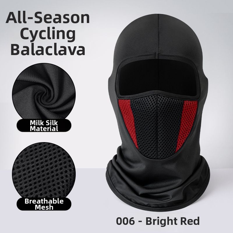 Sunscreen Face Mask Neck Protector Hat Integrated Motorcycle Ice Silk Headgear Breathable Mesh Helmet Liner_desvips.com
