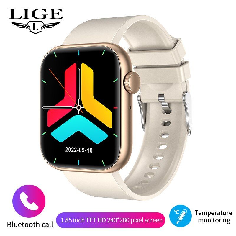 LIGE Smart Watch For Women Full Touch Screen Bluetooth Call Waterproof Watches Sport Fitness Tracker Smartwatch Lady_desvips.com