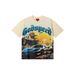Retro Skull Print High Street Unisex Washed Distressed Short-Sleeve T-Shirts_desvips.com