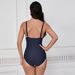 2024 New One-Piece Solid Color Slimming Swimsuit Tummy Control Bodysuit For Women_desvips.com