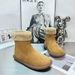 New Sheep Wool Sheepskin Cotton Shoes Women Winter Flat Bottom Plus Velvet Short Genuine Leather Non-Slip Warm Snow_desvips.com
