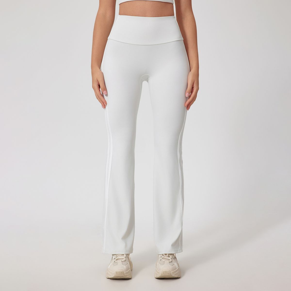 High-Waisted Seamless Yoga Pants European American Style Sports Flared Shaping Peach Casual Fitness Trousers for Women_desvips.com