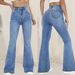 Women's High Waist Flare Jeans, Stretchy Slim Fit Denim Pants, Retro Bootcut Trousers For Daily Casual Wear_desvips.com