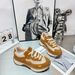 Genuine Leather Mesh Breathable Forrest Gump Thick-Soled Casual Sneakers Height-Increasing Lace-Up White Shoes For Women_desvips.com
