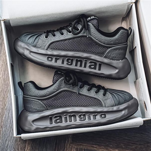 Men's Shoes 2024 Summer New Thick Soled Height Enhancing Daddy Mesh Breathable Casual Sports Live Broadcast White Men's_desvips.com