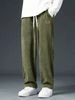 Men's Spring Autumn Corduroy Sweatpants Drawstring Straight Loose Track Pants Casual Thermal Trousers For Daily Wear_desvips.com