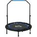 Trampoline De Fitness Gymnastique Avec Poignée Réglable, Pliable, 6 Pieds, 28 Ressorts Ø 102 Cm, Noir Bleu_desvips.com