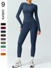 European And American Style Stretchy Tight Brushed Yoga Set Quick-Dry Autumn Winter Outdoor Running Fitness Clothing_desvips.com