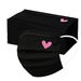 50-Piece Pack Of Disposable Face Masks In Pink And Black With Heart Print, 3-Ply Full Face Protection For Women And Teen Girls_desvips.com