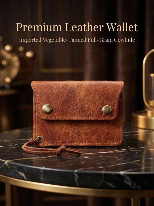 Cross-border Bestseller Vintage Genuine Leather Men's Wallet, Wrinkled Distressed, European American Portable, Large_desvips.com