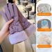 Down Cotton Gloves For Women Winter Bowknot Split Fleece Lined Windproof Coldproof Skiing Five Finger Warm Touchscreen_desvips.com