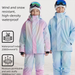 Winter Children's Suit Boys Girls One-piece Set Toddler Windproof Waterproof Warm Thickened Ski Jacket And Pants_desvips.com