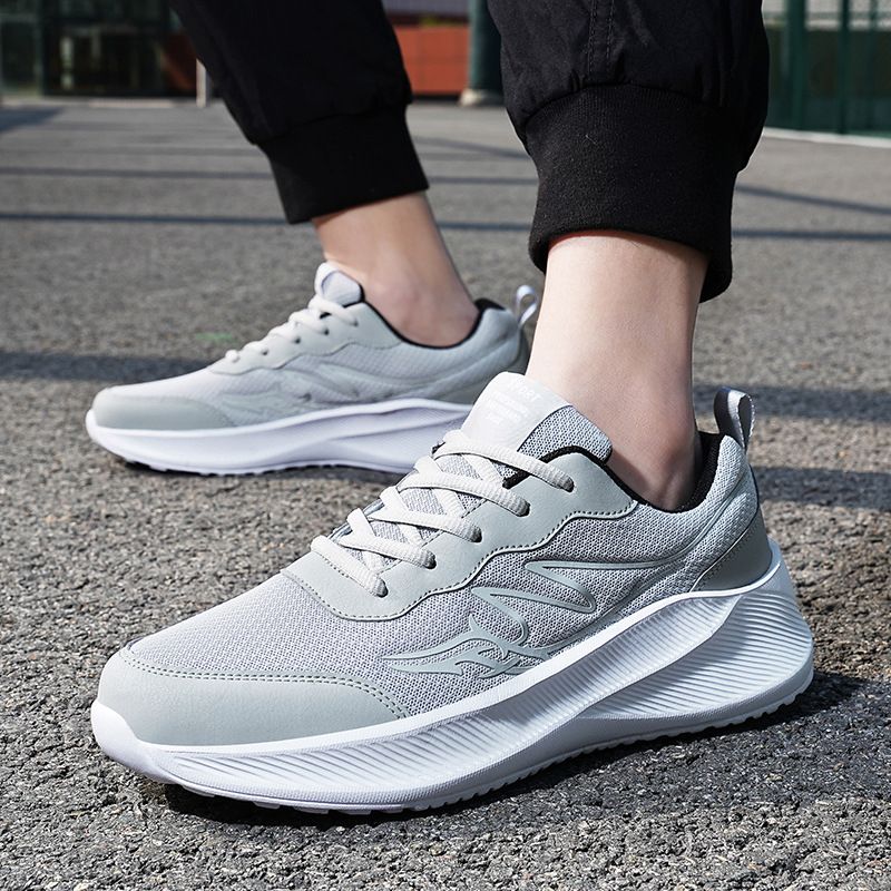 Men's loose air mesh surface flying woven sports shoes travel light running shoes_desvips.com