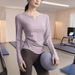 Women's Slim Fit Long Sleeve Yoga Top Quick Drying V Neck Fitness Pilates Top_desvips.com