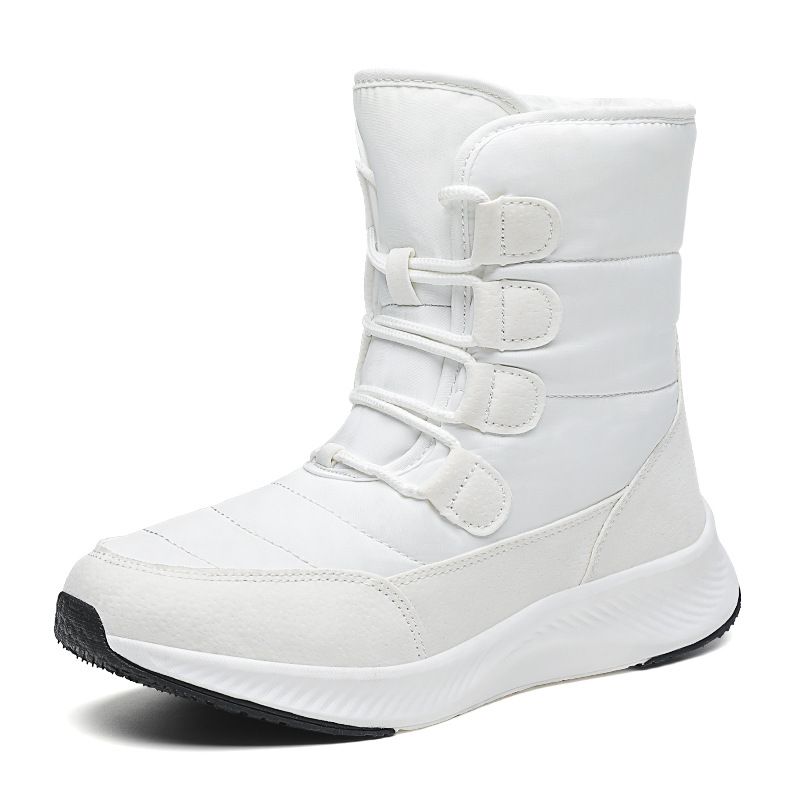 Women's Winter Snow Boots Waterproof Slip-Resistant Warm Lined Mid-Calf Boots With Lace-Up Design For Men And Women_desvips.com