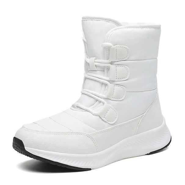 Women's Winter Snow Boots Waterproof Slip-Resistant Warm Lined Mid-Calf Boots With Lace-Up Design For Men And Women_desvips.com