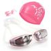 Fashion Anti-fog HD Swimming Goggles + Silicone Nose Clip Earplugs +PU Swimming Cap Combination_desvips.com