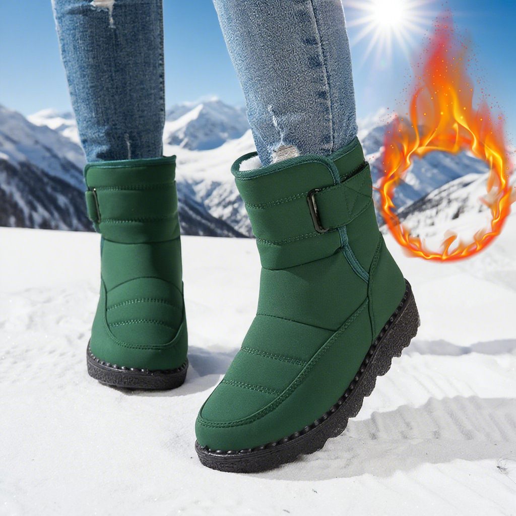 Women's Winter Snow Boots Waterproof Mid-Calf Shoes With Faux Fur Lining & Adjustable Hook-and-Loop Closure – Wide Fit For EU Sizes 36-45_desvips.com