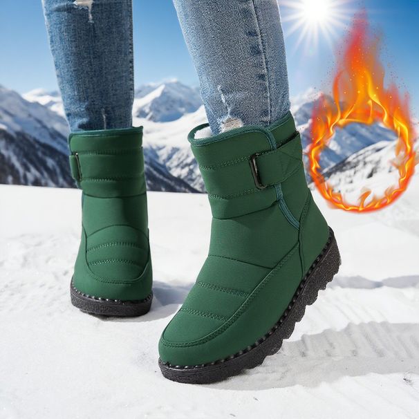Women's Winter Snow Boots Waterproof Mid-Calf Shoes With Faux Fur Lining & Adjustable Hook-and-Loop Closure – Wide Fit For EU Sizes 36-45_desvips.com
