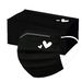 50-Piece Pack Of Disposable Face Masks In Pink And Black With Heart Print, 3-Ply Full Face Protection For Women And Teen Girls_desvips.com