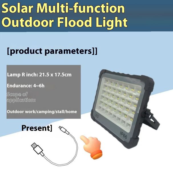 New Super Bright Night Market Stall Lighting Solar Outdoor LED Rechargeable Portable Emergency Camping Light_desvips.com