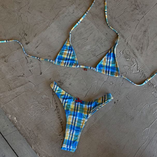 Micro Bikinis 2025 Sexy Women Swimsuit Swimwear Female Brazilian Bikini Set Biquini Bathing Suit Plaid Swimming Suits_desvips.com