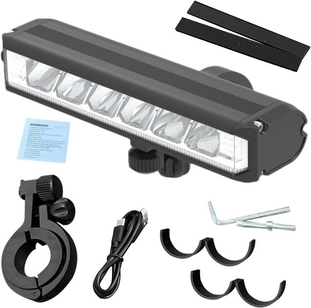 Bright Bicycle Front Light,USB Battery, 1850 Lumen Rechargeable LED Powerful Front Headlight Waterproof Safety Light For Kids, Adults, Black_desvips.com
