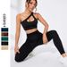 Threaded Seamless Outfit Bra Peach Hip Lift Long Pants Yoga Fitness Wear Sports Set_desvips.com
