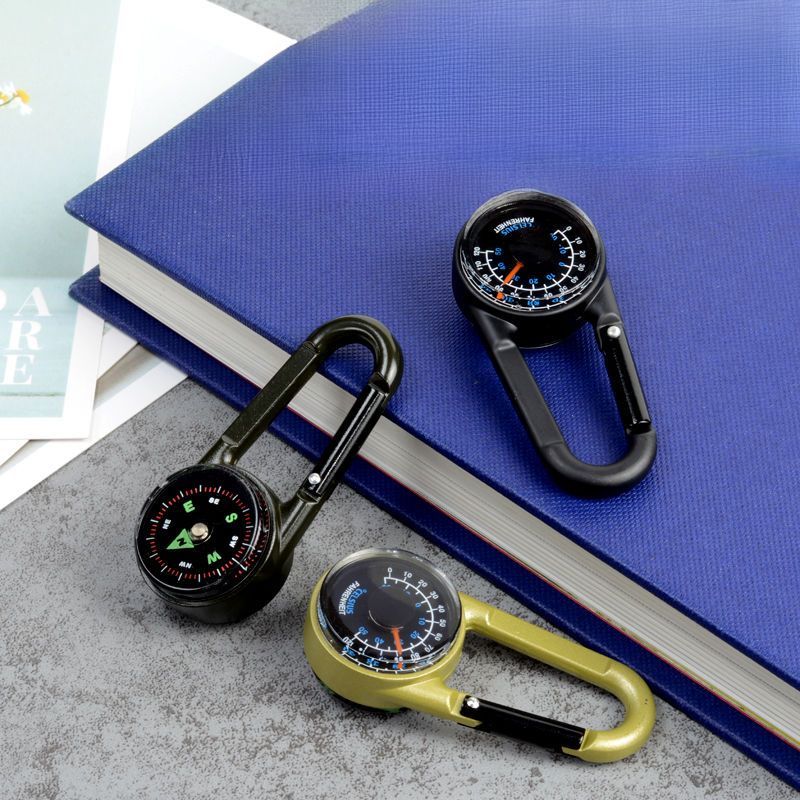 JG Outdoor Carabiner Thermometer 2-in-1 Multifunctional Compass Hook Precision High Accuracy_desvips.com