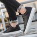 Men' PU Leather Lace-up Skateboard Shoe, Trendy Comfortable Lightweight Non-lip Outdoor Shoe Walking Jogging_desvips.com