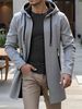 Spring Autumn Men's Hooded Longs Solid Kintting Cardigan Outwear Casual Male Coats Zipper Warm Streetwear Hoodies_desvips.com