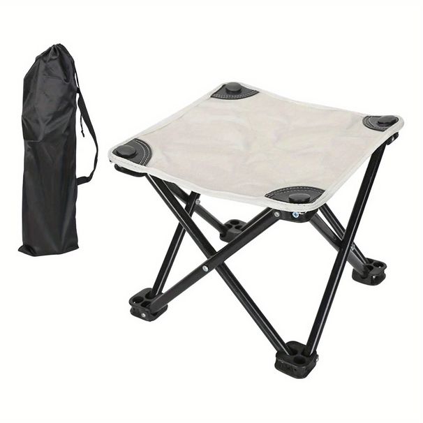 Portable Camping Stool, 10.6 inch Folding Stool for Outdoor Gardening, Fishing, Barbecue, Hiking with Carrying Bag_desvips.com