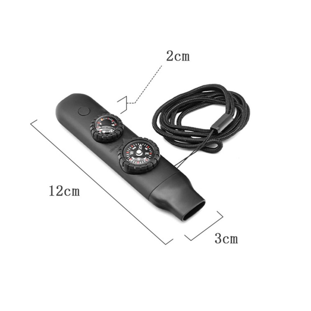 New 7-in-1 Multifunctional Survival Whistle With LED Light Thermometer Compass Signal Mirror_desvips.com